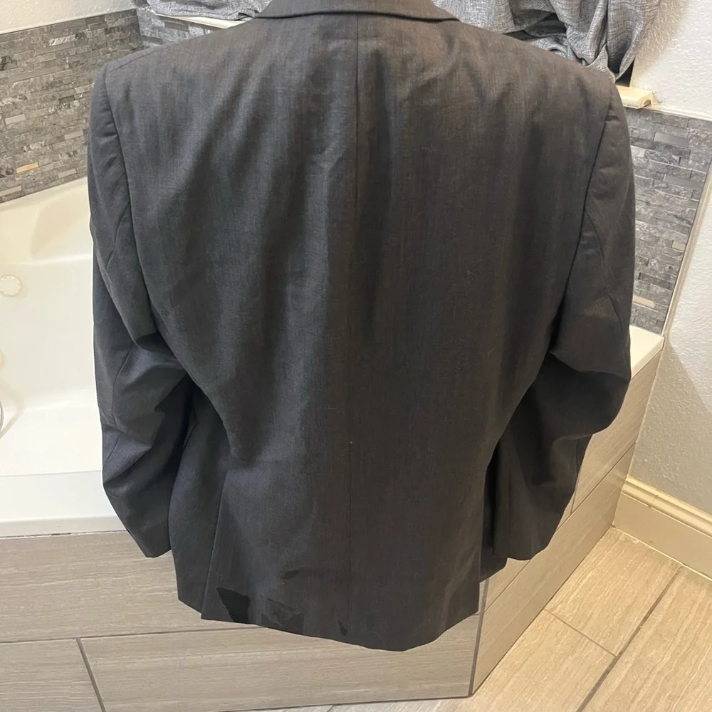 Alfani Men's Charcoal Gray Two-Button Suit Jacket 42S